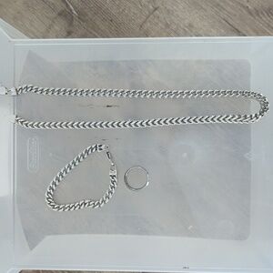 Men's chain and bracelet with ring